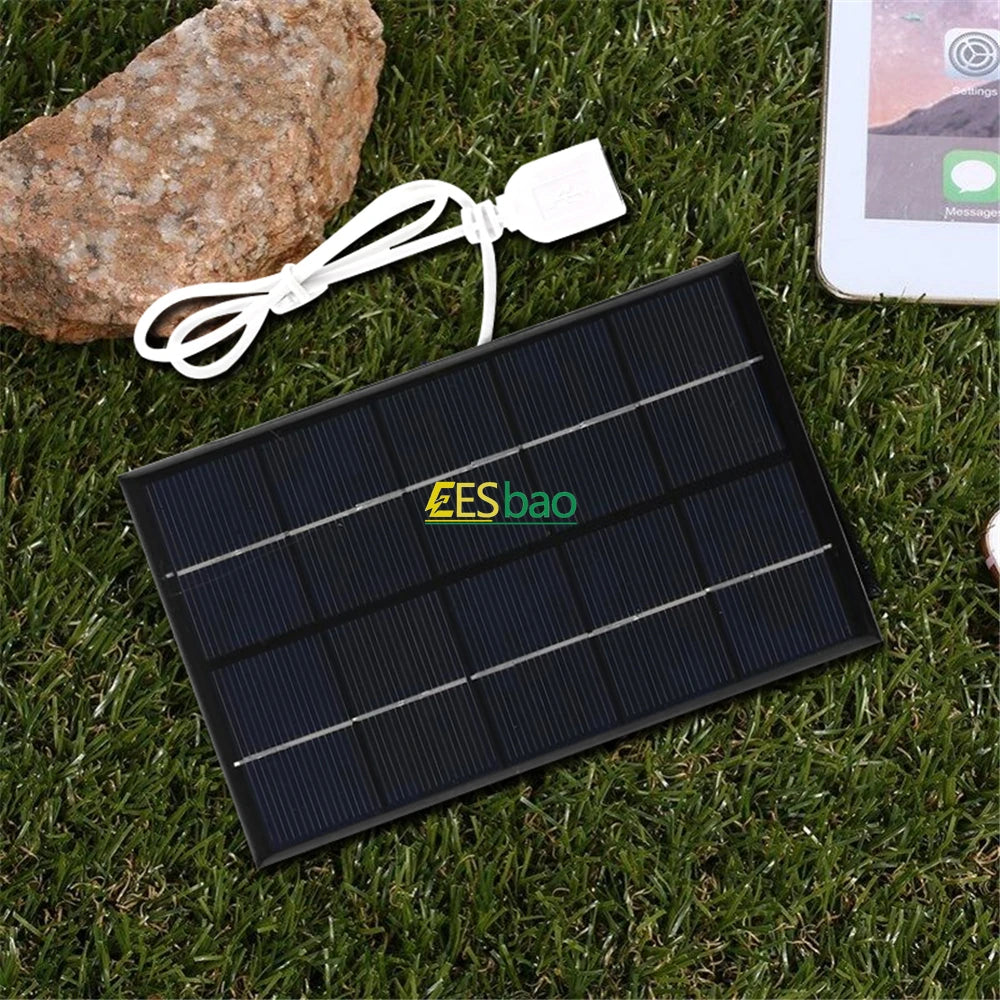 Portable Waterproof Solar Panel Charger – 5W USB for Phones, Tablets & Outdoor Hiking
